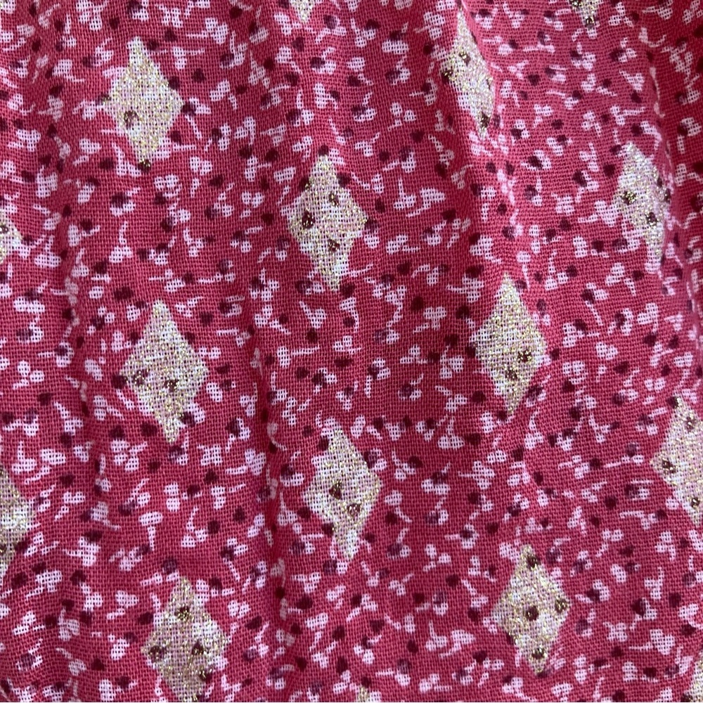 Scandal Italy dress cotton babydoll resort vacation gold pink print size S - Picture 5 of 16